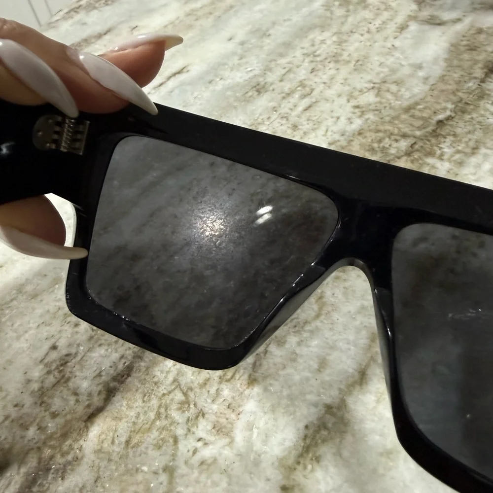 Celine Black Rectangular Sunglasses with Case - Picture 9 of 11